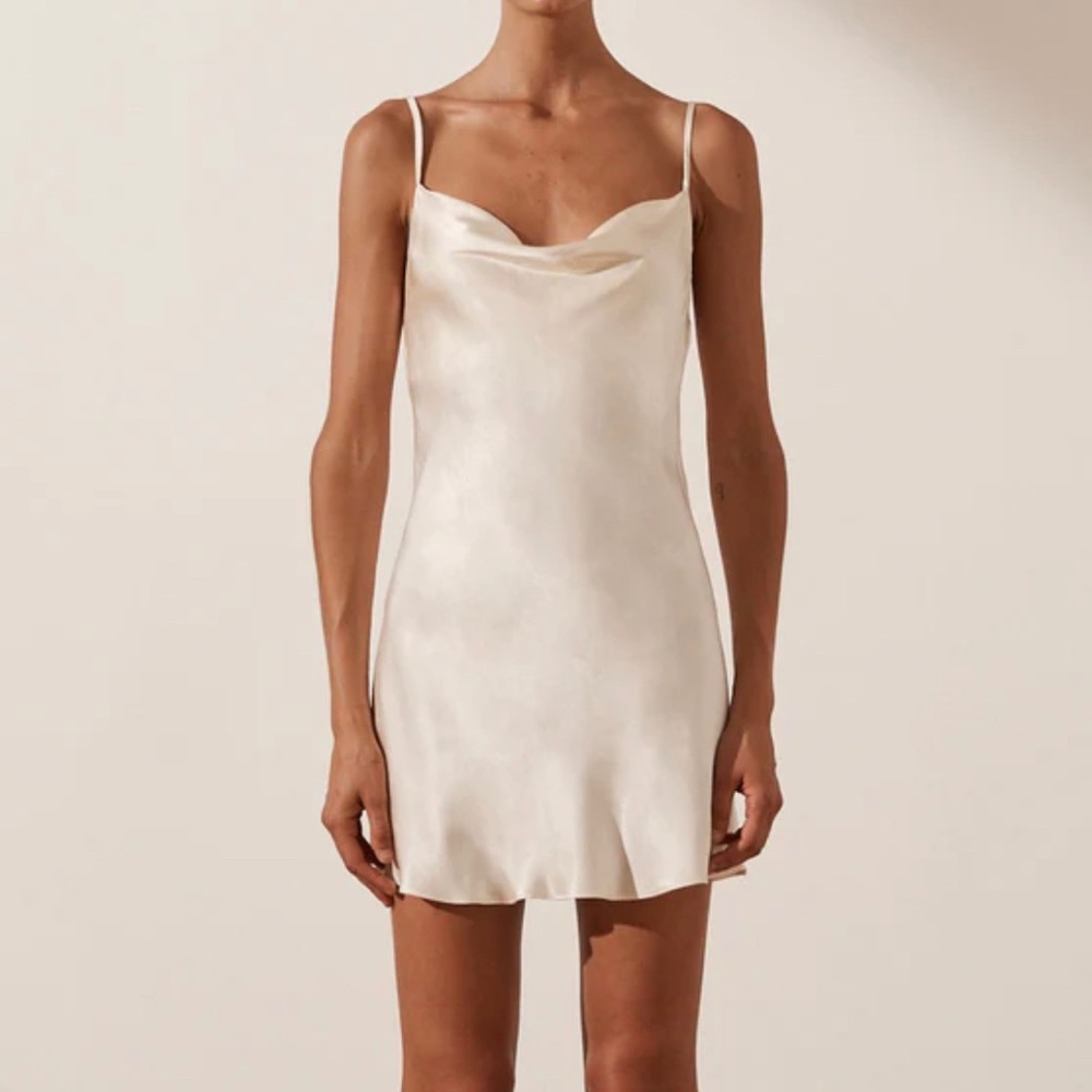 COPY - Shona Joy LA LUNE LOUNGE SLIP DRESS - CREAM
